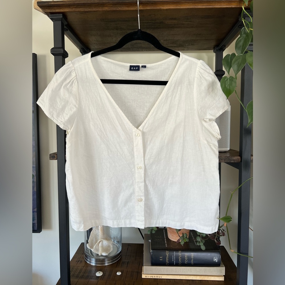 Gap Linen Cropped Blouse